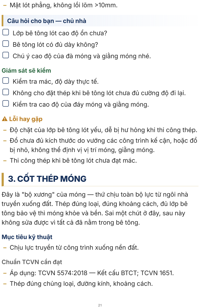 Trang ruột phần móng: câu hỏi cho chủ nhà, giám sát sẽ kiểm, lỗi hay gặp